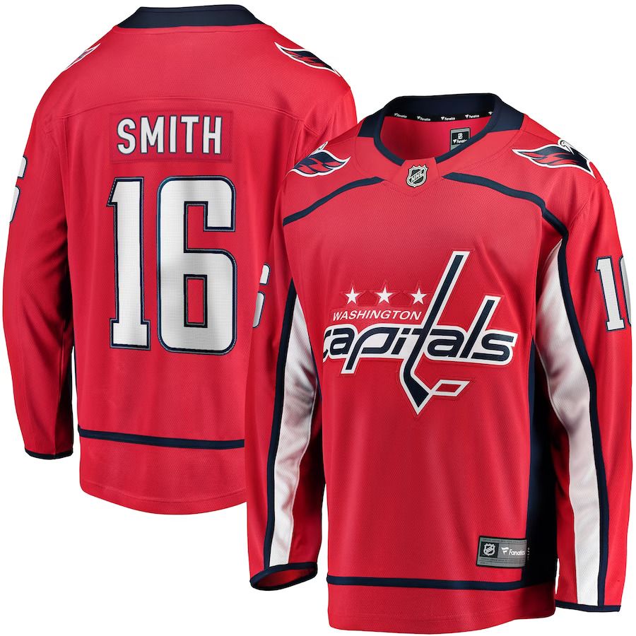 Men Washington Capitals 16 Craig Smith Fanatics Branded Red Home Breakaway NHL Jersey